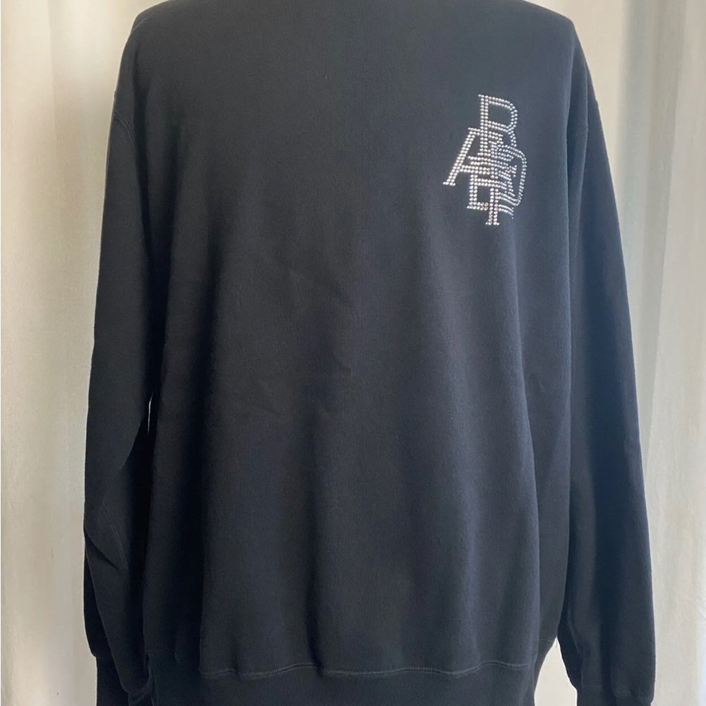 A Bathing Ape Bape Swarovski Crystal Men’s Black Long Sleeve XL Sweatshirt Rare